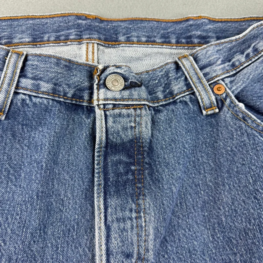 Levi's 501 Original Fit Jeans Mens 38x34 Blue Denim Button Fly Straight Leg